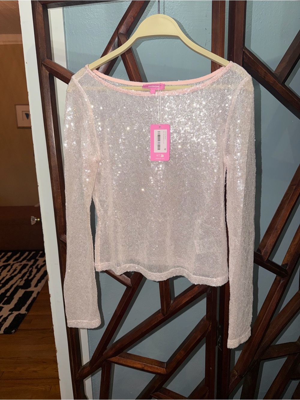 Edikted Sequin Boat Neck Top